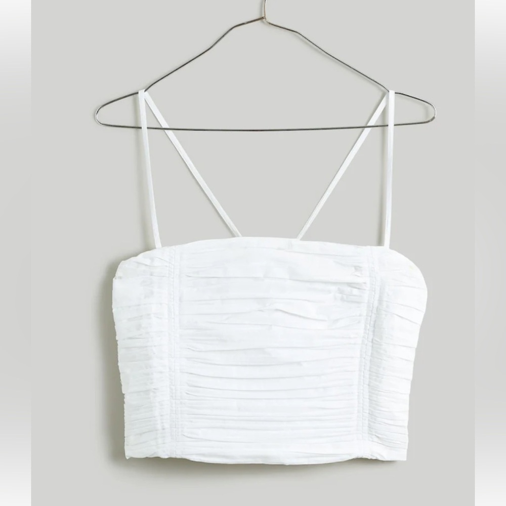 MADEWELL Poplin Crop Tube Top w/ Zipper - NWT - Sz 10